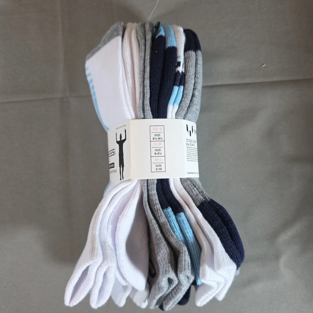 Messi Cushioned Kids Quarter Socks 6 Pack M/L Size 3-10 Ankle